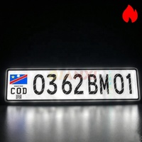 Plaque d'immatriculation personnalisée Kinshasa Congo en acrylique réfléchissant PMMA, plaque de voiture en plastique, plaque d'immatriculation Congo avec code QR, hologramme, filigrane