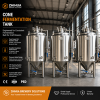 Fermenteur conique en acier inoxydable de 500 L en stock, unitank isobare avec refroidissement par enveloppe glycolée pour équipement de brasserie artisanale