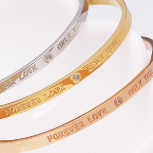 Bracciale Rigido Aperto in Acciaio Inossidabile con Incisione Personalizzata 'Amore Eterno <span class=keywords><strong>Solo</strong></span> Per Te', Regalo Romantico di San Valentino per Coppie - Product Image 3