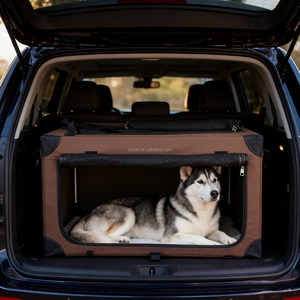 Caisse de voyage pour animaux de compagnie avec cadre en acier tissu lavable intérieur extérieur pliable doux facile à plier transporter confortable chien maison - Product Image 6