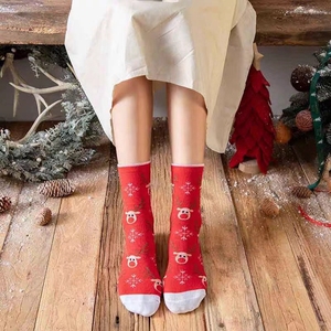 Chaussettes en coton décontractées pour femmes et hommes, motifs de Noël, dessins animés, fêtes, Noël, motifs colorés, unisexes, usage quotidien - Product Image 4