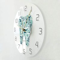 Horloge murale en acrylique de conception artistique moderne de 10 pouces, personnalisation, horloges rondes en MDF, décorations dentaires, logo personnalisé