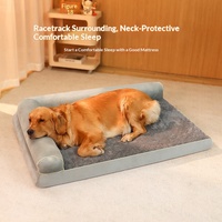 Nouveau lit pour animaux de compagnie en forme de rectangle, style éponge, pour chien et chat, amovible et lavable, en peluche, pour toutes les saisons