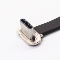 Harga Pabrik OEM FPC Flat Slim Thin Flex USB C Kabel L Sudut Kanan Pendek FPV USB 3.1 Tipe C Kabel Pengisian Daya