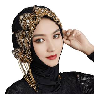 YASEEN Foreign Style Popular Lace New Fashion Tassel Breathable Nylon Middle Eastern/Asian Ethnic Shawl with Scarf - Product Image 1