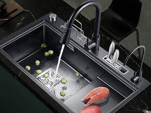 Fregadero de cocina de acero inoxidable engrosado con montaje superior, diseño sin juntas y drenaje rápido para el hogar - Product Image 3