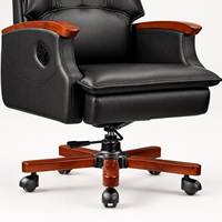 Chaise de bureau ergonomique traditionnelle en PU, pivotante, réglable, à dossier haut