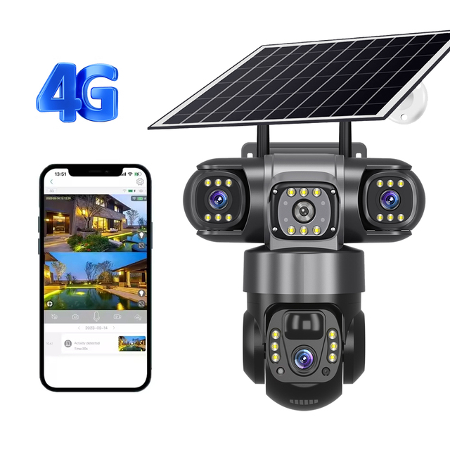V380 PRO Three Lens Outdoor Surveillance Camera 3 Lens PTZ 360 Wireless 4G Two Way Audio Auto Tracking 6mp 10X Security Camera