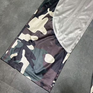 Y2k Custom Camo Patchwork Panel Basketball Warm up Oversized Baggy Wide Leg Satin Track Pants <strong>for</strong> <strong>Men</strong> Athletic <strong>Sports</strong> <strong>Trousers</strong> - Product Image 3