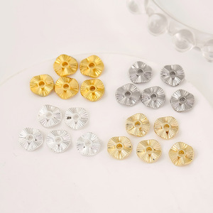 Flower Shape Alloy <b>Beads</b> Gold <b>Silver</b> Plated For Bracelet Making D139 - Product Image 1