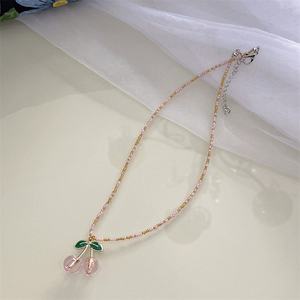 Collares de Cereza con Colgante Lindo Bohemio, Joyería de Cadena con Cuentas de Frutas de Aleación Plateada, Coloridos y Modernos para Mujer, Regalos, ¡Gran Venta! - Product Image 5