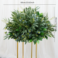 S-A7606 2 pièces/ensemble Décoration d'arche de mariage en plein air, feuilles de saule vertes, plantes d'eucalyptus, rangée florale suspendue, accessoires de scène