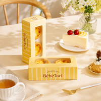Boîte à tartelettes transparente 3 pièces en carton pliable pour plats à emporter et emballages cadeaux