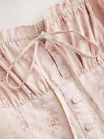 Robe Corset Vintage Florale pour Femme, Robe d'Été Mi-Longue Coupe Trapèze, Col Carré, Bretelles Froncées, Jupe Plissée, Vente en Gros Fabricant