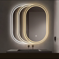 Espejo de Maquillaje Iluminado de Pared Ovalado de Lujo, Espejo de Vanidad LED para Baño, Espejo Inteligente para Salón de Belleza, para Proyectos Hoteleros