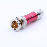 BNC mâle Sober rg59 SDI câble connecteur prise Jack plaqué or cuivre broche 75ohm alliage de Zinc noir/rose adaptateur Audio et vidéo