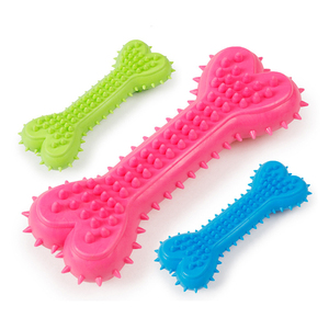 Denti resistenti ai morsi pulizia a forma di osso in gomma da masticare TPR cane giocattolo - Product Image 2