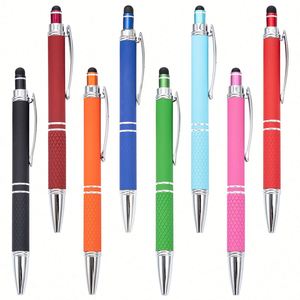 Stylo multifonction 2 en 1 en aluminium et caoutchouc, design moderne, stylos à bille métalliques colorés pour promotions - Product Image 1
