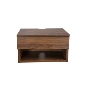 Modern Wall-Mounted <strong>Floating</strong> <strong>Nightstand</strong> for Bedroom Feature Storage Drawer and Open Shelf for Living Room Use - Product Image 6