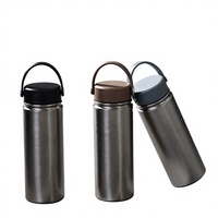 Nouvelle gourde sportive en titane pur de 550 ml, isolée sous vide, à large ouverture, thermos portable pour l'extérieur avec corde de transport