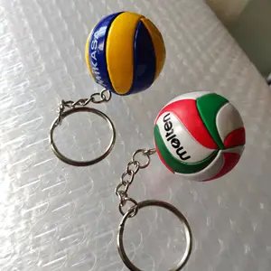 Novo imitação couro basquete vôlei futebol handmade simulação pequena bola chaveiro lembrança pingente empresa evento presente
