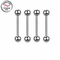 Piercing en titane Freya : barre droite pour langue, téton, hélix, cartilage d'oreille – Bijou long industriel pour femmes et hommes
