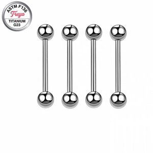 <span class=keywords><strong>Piercing</strong></span> en titane Freya : barre droite pour <span class=keywords><strong>langue</strong></span>, téton, hélix, cartilage d'oreille – Bijou long industriel pour femmes et hommes - Product Image 4