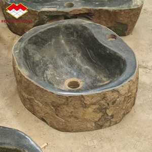 Lavabo en basalte de style rétro, lavabos de salle de bain en pierre naturelle, bassins paysagers extérieurs pour villa et hôtel - Product Image 4