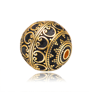 Abalorios Bali Chapados en Oro Antiguo de Diseño Exclusivo Silverworks para Pulseras de Piedras Semipreciosas de Primera Calidad - Product Image 6