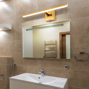 Modern Brass Wall Lamp LED Vanity <b>Light</b> 3500K Warm White Rectangular Mirror Fixture for Bathroom Ceiling Mount - Product Image 5