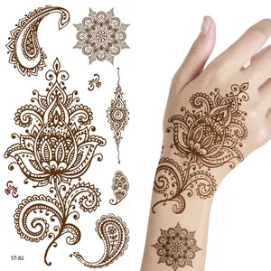 Atacado Mulheres Menina Lace Body Art Mãos Temporárias Índia Mehndi Mandala Flor Tatuagem Adesivos Henna