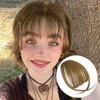 Vente en gros extension de cheveux humains 100%, frange de cheveux d'air vaporeuse 3D frange clip dans l'extension de cheveux Bang pour femmes postiches