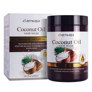 Masque capillaire nourrissant et revitalisant en profondeur à l'huile de coco bio 1000g pour cheveux abîmés - Product Image 1