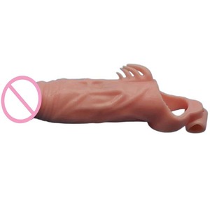 Préservatifs féminins en silicone avec vibromasseur pour hommes, réutilisables, lavables, avec extension du pénis par vibration magique - Product Image 6