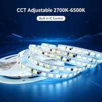 Bande lumineuse LED 192 LED 8MM 2835 SMD CCT 110V 220V haute tension à changement de couleur sans alimentation électrique