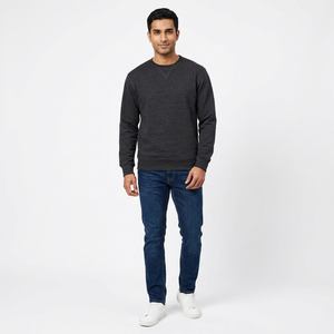 Sweat-shirt en tricot personnalisé de haute qualité pour hommes, vêtements de rue, motif uni, polaire d'hiver en vrac en solde ! - Product Image 1