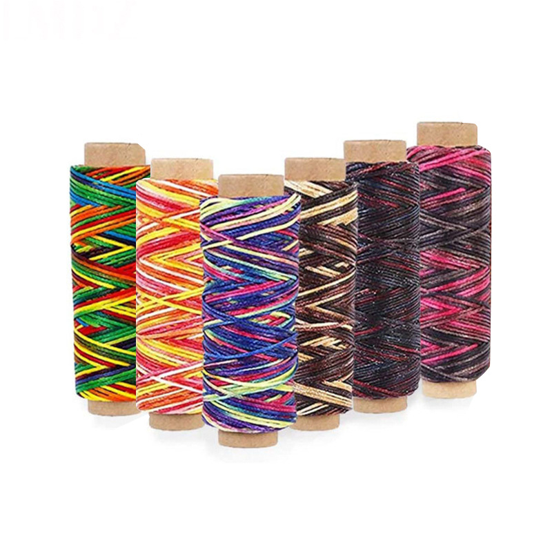 6 видов цветов вощеная нить 55 двор с ручным пошивом шить Строка Красочные полиэфирная нить