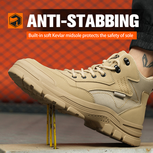 <b>Work</b> Safety <b>Shoes</b> <b>Men</b> Soft Soled Lightweight Breathable Steel Toe Cap Boots Anti Smashing Anti Stabbing Factory Use - Product Image 1