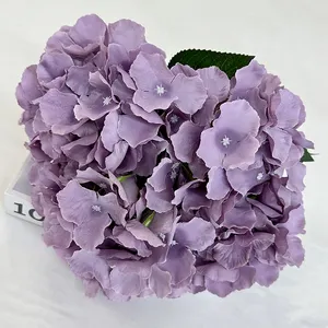 उच्च गुणवत्ता अशुद्ध TIANYUAN 5 कांटा बड़े पत्ती हाइड्रेंजिया कृत्रिम रियल टच हाइड्रेंजिया फूल घर शादी की सजावट