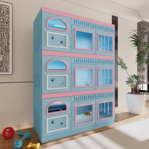 Casa de Lujo para Gatos de Vidrio y Madera con Diseño de Recinto Interior, Moderna Villa para Gatos para Tiendas de Mascotas, Hoteles para Gatos y Uso Doméstico - Product Image 2