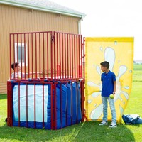 Dunk Tank Gonflable Pliable en Métal, Jeu Aquatique de Lancer, Idéal pour Fêtes d'Adultes, Location, Manèges et Équipements de Parcs d'Attractions Extérieurs