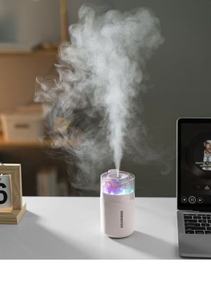 เครื่องเพิ่มความชื้นในอากาศแบบ USB พร้อมดอกไม้แห้งและไฟ LED สีสันสดใส ระบบพ่นละอองละเอียดแบบอัลตราโซนิก ทำงานเงียบ ปิดอัตโนมัติ ใช้ได้ทั้งในรถยนต์และที่บ้าน - Product Image 4