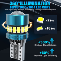 Ampoules LED Xstorm Auto 12V-24V T10 1W 18SMD, projecteur bleu, éclairage de plaque d'immatriculation, éclairage latéral de porte, éclairage de position
