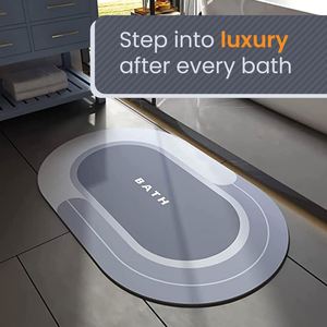 Ensemble de tapis absorbants pour salle de bain, tapis de porte en caoutchouc, tapis de sol en terre de diatomée, tapis de cuisine antidérapant, tapis de bain en diatomite - Product Image 2