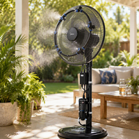 Kit de brumisation avec anneau de ventilateur noir de 40 cm de diamètre, pompe électrique pour le refroidissement extérieur en été