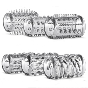 Hot Selling 6 Stück Set Herren Verzögerung Ejakulation Cockring Sexspielzeug TPE und Silikon Penis ringe und Kondome Ärmel für Erwachsene - Product Image 4