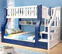 Lit superposé en bois massif de luxe léger, lit pour mère et enfant, lit superposé en bois