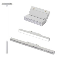 Rail lumineux magnétique encastré et en saillie en aluminium blanc intelligent pour éclairage d'ambiance de salon