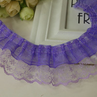 Bordure en dentelle tissée en mélange de polyester à motif uni de 1,8 pouce (4,5 cm) pour vêtements, artisanat DIY, bijoux et accessoires de poupées