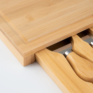 Planche à découper avec contenants Vente en gros Charcuterie Artisanat Lifestyle <span class=keywords><strong>Grand</strong></span> Carré Bambou Unique Naturel Personnalisé Bois Blanc - Product Image 2